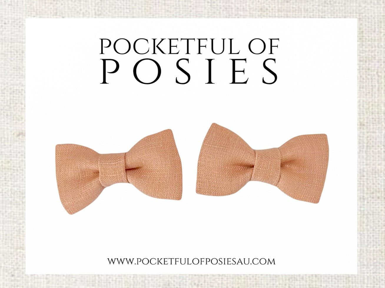 Posie Pigtail bows peach